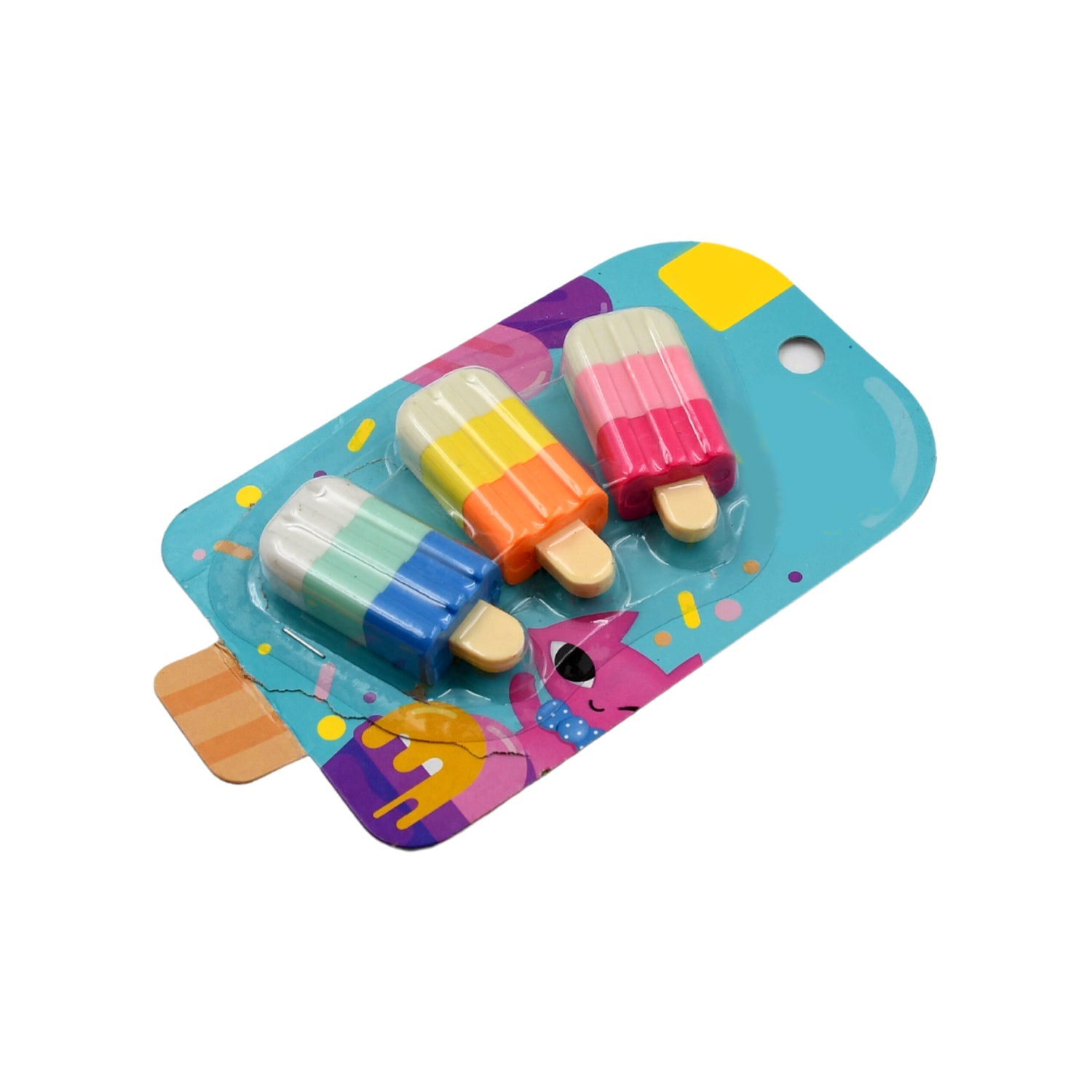 4566 New Ice Cream Stick Erasers for Kids, Pops Fruit-Scented Puzzle Erasers, School Supplies for Kids - Set of 3 4566 New Ice Cream Stick Erasers for Kids, Pops Fruit-Scented Puzzle Erasers, School Supplies for Kids - Set of 3